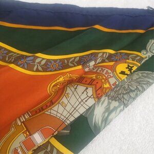 Hermès Carré 90 In Salzburg Silk Scarf RARE Navy MINT